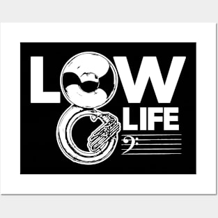 Vintage Low Life // Bass Clef Joke // Funny Tuba Player // Sousaphone Player Posters and Art